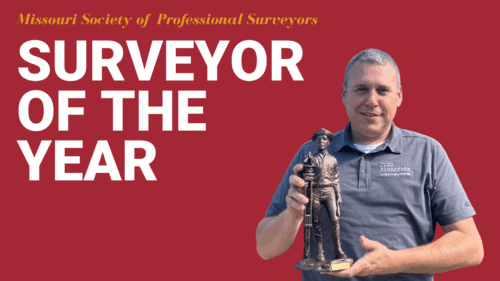 Web Header - Lamp Rynearson Surveryor of the Year, Kellan, with his award